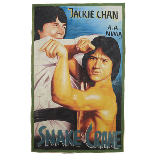 Ghana Cinema Movie poster Vernice africana dipinta a mano Jackie Art Chan SERPENTE GRU