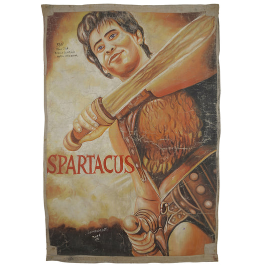 Spartacus movie poster hand painted in Ghana for Cinema wall art