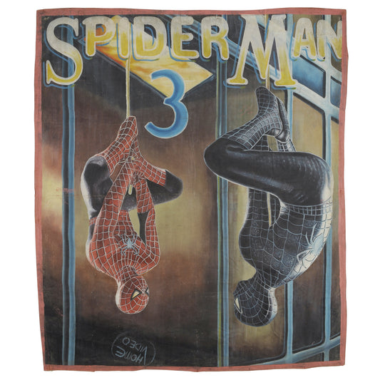 SPIDER MAN 3-Filmplakat, handgemalt in Ghana für die lokale Kinokunst