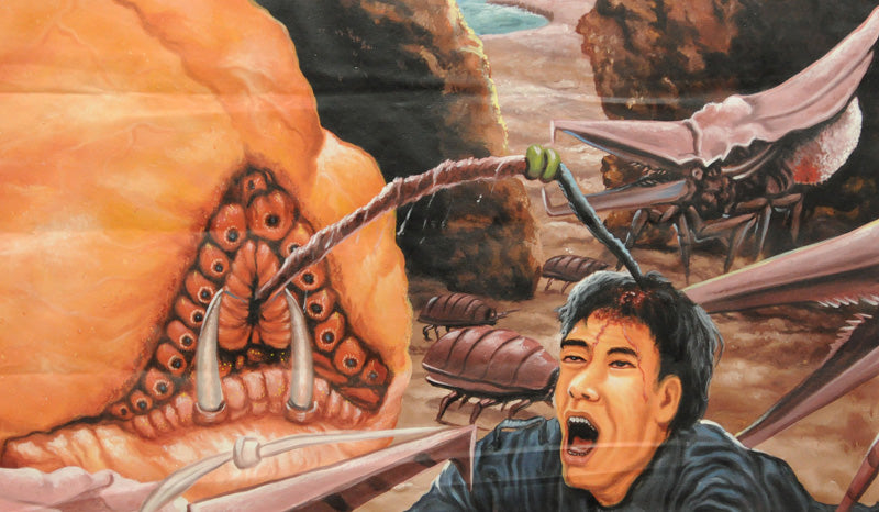 STARSHIP TROOPERS MOVIE POSTER HAND PAINTED IN GHANA FOR THE LOCAL CINEMA ART DETAILS