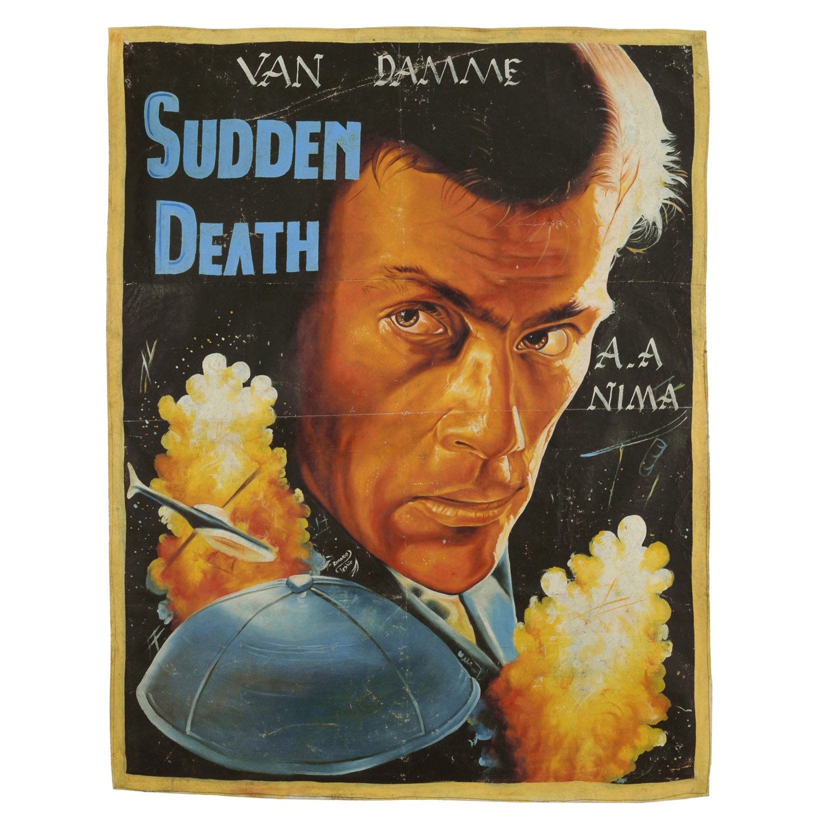 Sudden Death Van Damme Movie Poster - Hand-Painted In Ghana