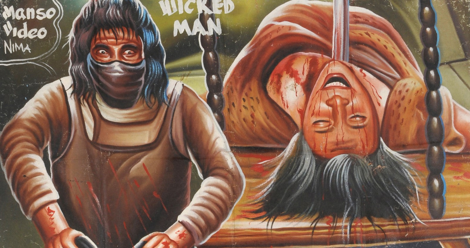 THE TEXAS CHAINSAW MASSACRE MOVIE POSTER HAND PAINTED IN GHANA FOR THE LOCAL CINEMA DETAILS