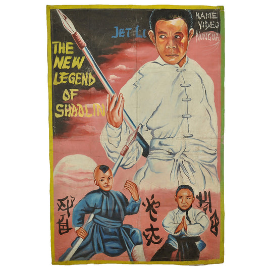 Movie poster cinema African oil hand paint painted Ghana Legend Shaolin Jet Li