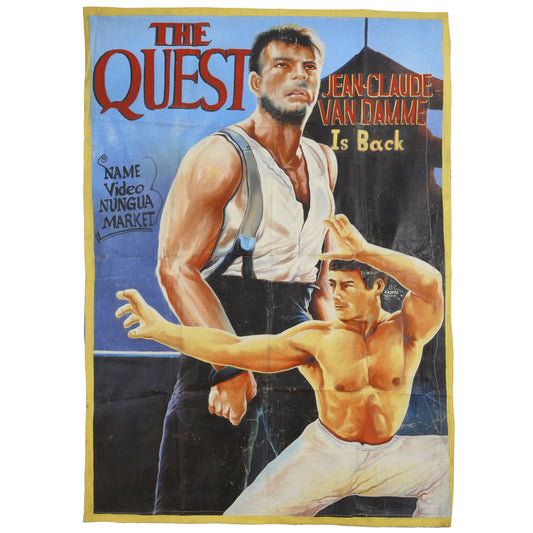 Das Quest-Filmplakat, handgemalt in Ghana für Kinofilmkunst