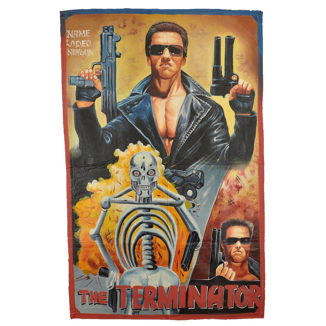 THE TERMINATOR MOVIE POSTER HAND PAINTED IN GHANA FOR THE LOCAL CINEMA