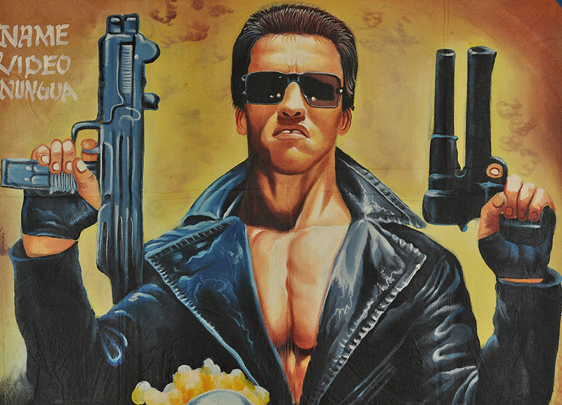 THE TERMINATOR MOVIE POSTER HAND PAINTED IN GHANA FOR THE LOCAL CINEMA DETAILS
