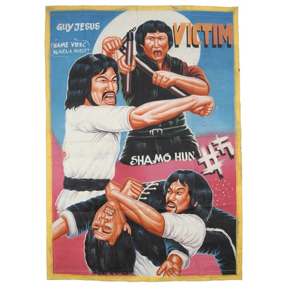 The Victim Movie Poster - Authentic Hand-Painted Ghana Art