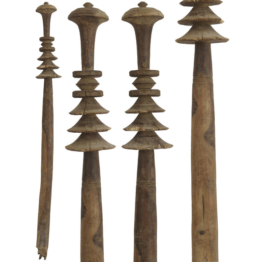 Tuareg Tent Post 37″ – Hand‑Carved Wooden Entrance Marker