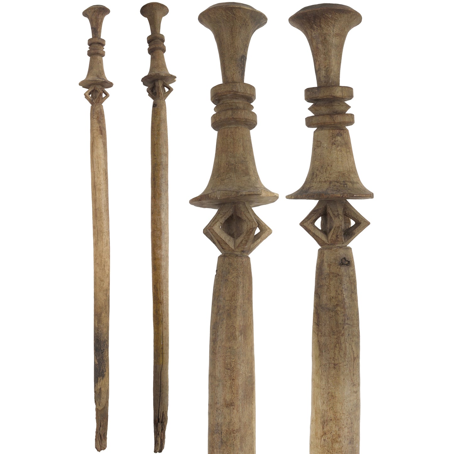 Tuareg Wooden Tent Post – 48″ Hand‑Carved Nomad Entrance Pole