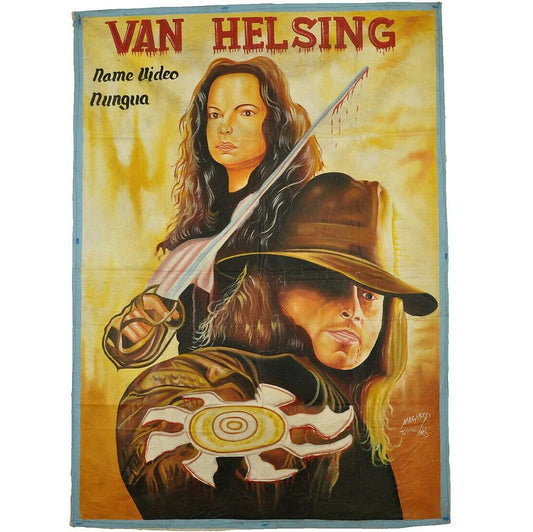 Van Helsing-Filmplakat, handgemalt in Ghana für Kinofilmkunst