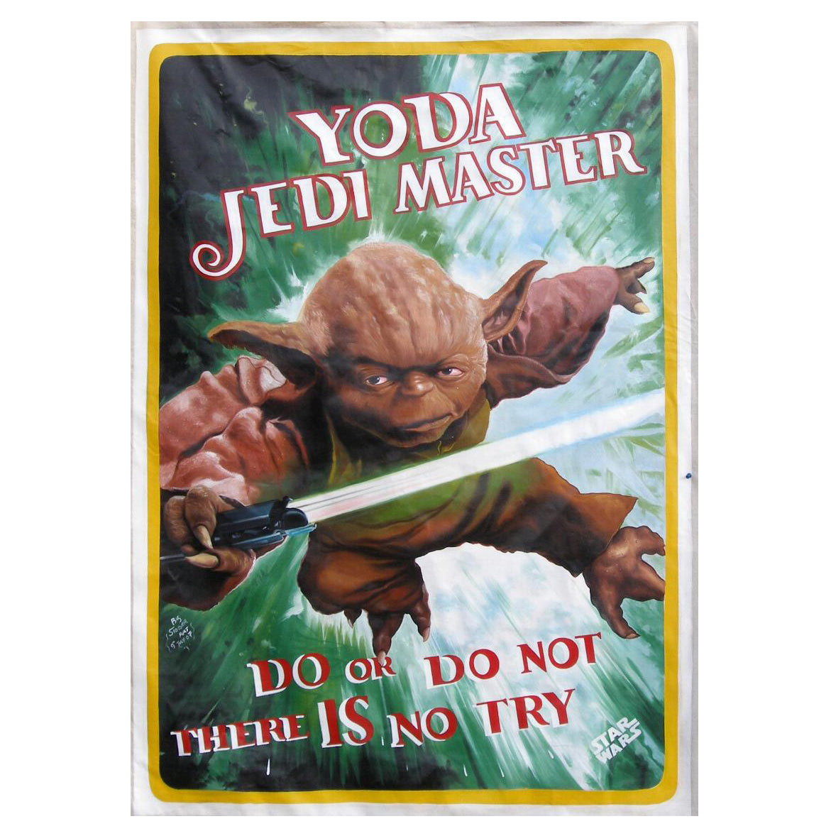 Yoda Star Wars V - The Empire Strikes movie poster hand painted in Ghana for Cinema Art