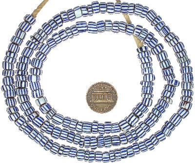 Old Strang Awale Chevron Venetian Glass Trade Beads SB-15761