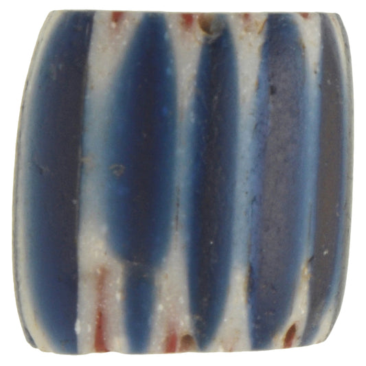 Seltene antike blaue 7-L Chevron venezianische Glasperle African Trade SB-29286