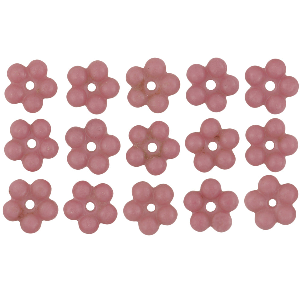 Vintage Blumenförmige Glasperlen aus Afrika, Tschechien, 9 mm
