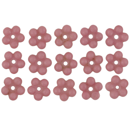 Vintage Blumenförmige Glasperlen aus Afrika, Tschechien, 9 mm
