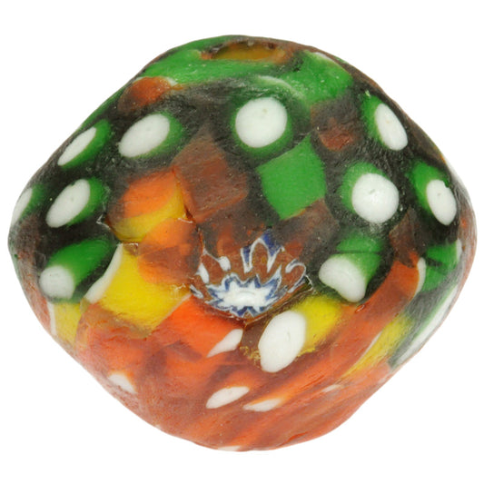 Large Bicone African Trade Bead: Recycled Glass From Ghana