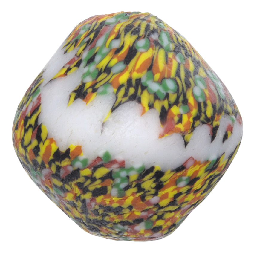 Large Bicone African Trade Beads - Recycled Ghana Glass Beads - zoomed-in detail