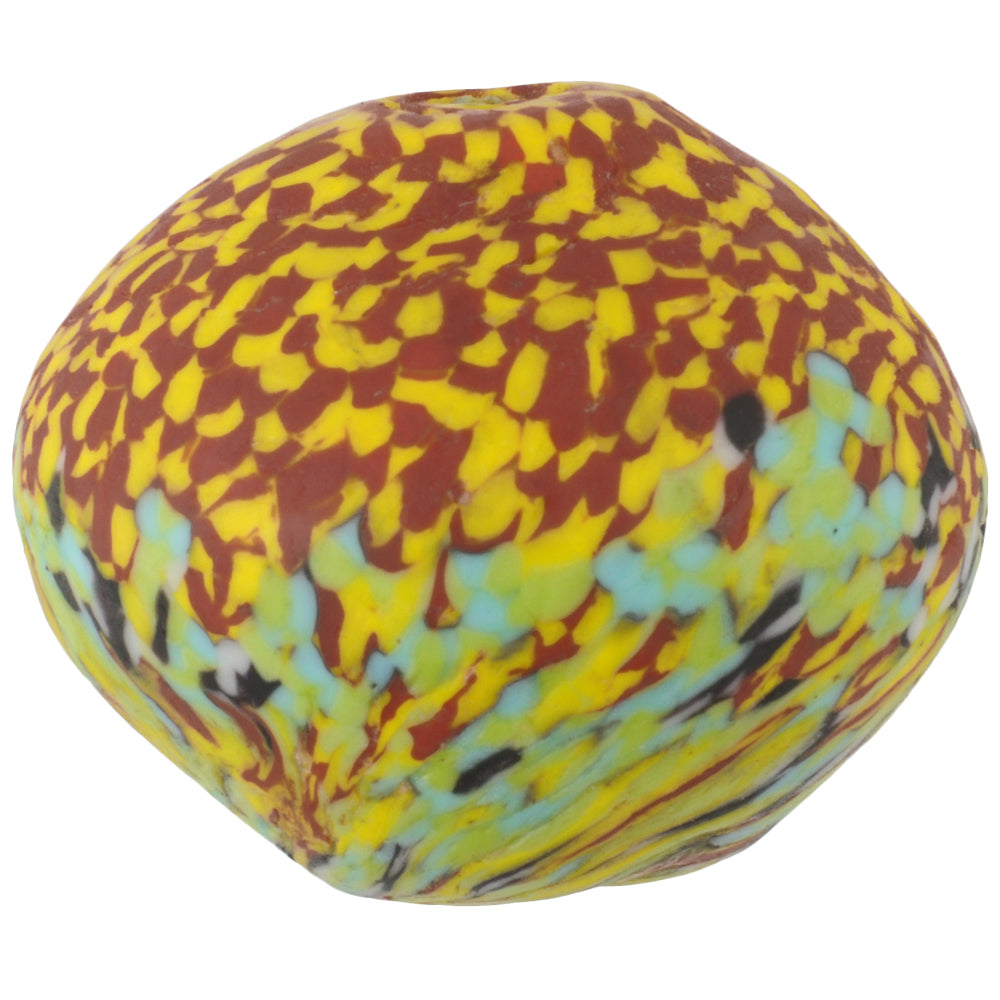 Large Bicone African Trade Bead - Recycled Glass, 33X27 Mm