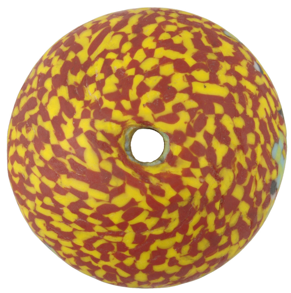 Large Bicone African Trade Bead - Recycled Glass, 33X27 Mm - alternate view