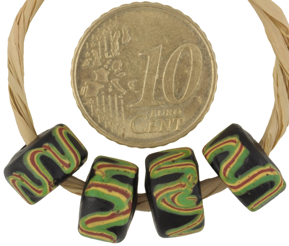 Seltene ausgefallene antike venezianische Glashandelsperlen, afrikanische Lampwork-Arbeit aus dem 1800. Jahrhundert - alternative Ansicht
