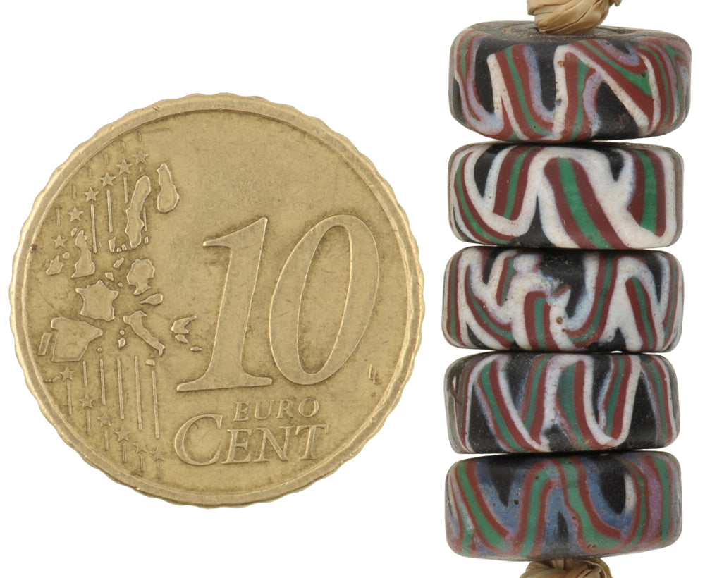 Rare Antique Fancy Venetian Lampwork Glass Trade Beads, 11Mm - alternate view