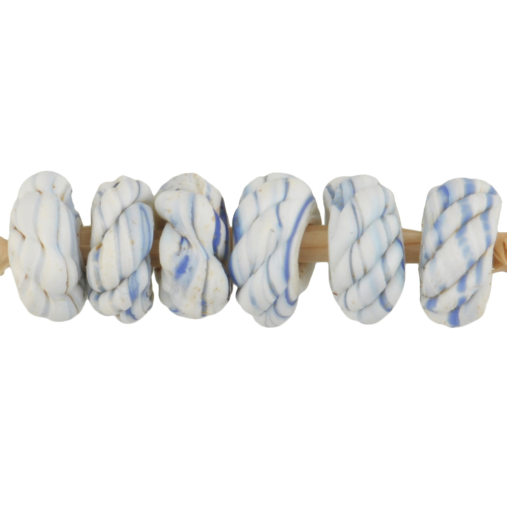 Rare Antique Fancy Venetian Lampwork Glass Spacer Beads - 8Mm X 3Mm