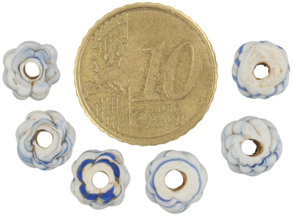 Rare Antique Fancy Venetian Lampwork Glass Spacer Beads - 8Mm X 3Mm - alternate view