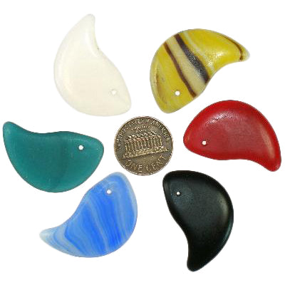 Vintage Böhmische Glashandelsperlen, afrikanische Handelsartefakte, 33x20mm