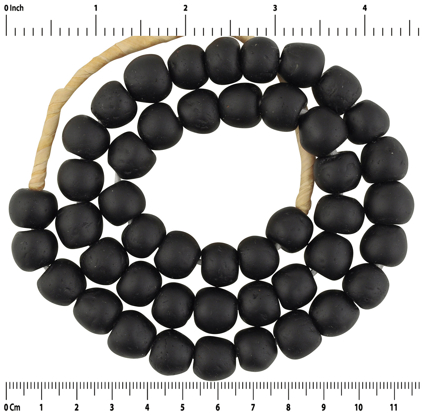 Perles de verre recyclées en poudre collier ethnique Krobo NOIR fait main Africain