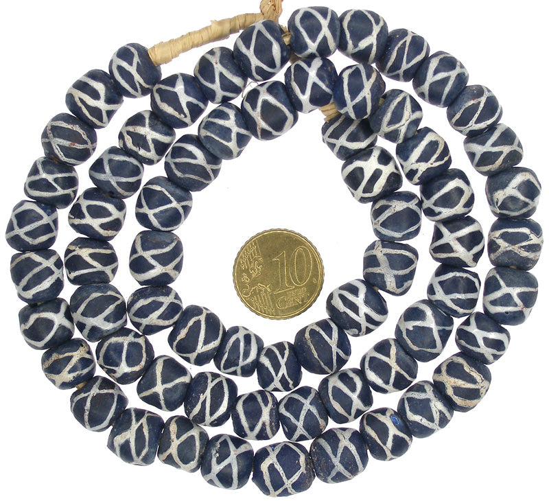 Powderglass Beads Imitating Venetian Rattlesnake, 26.5