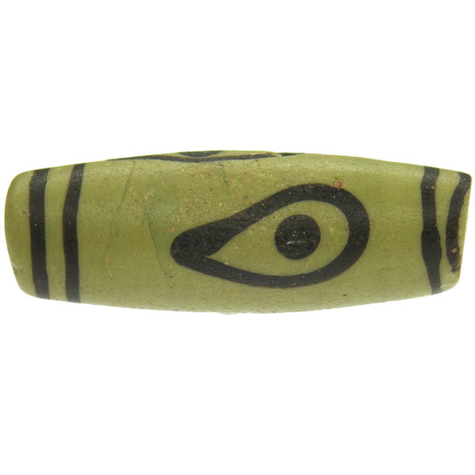 Rara perla commerciale in vetro con ferita veneziana con occhio verde antico SB-22311