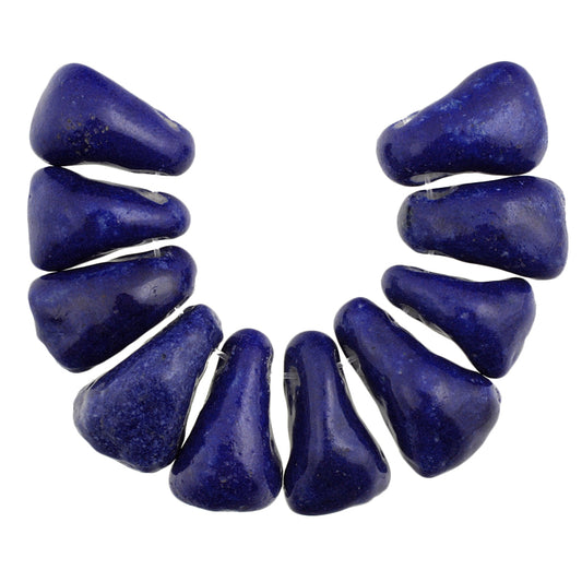 Nice Large Size New Blue kiffa African Glass Trade Beads Mauritania 10 τεμ. SB-26266