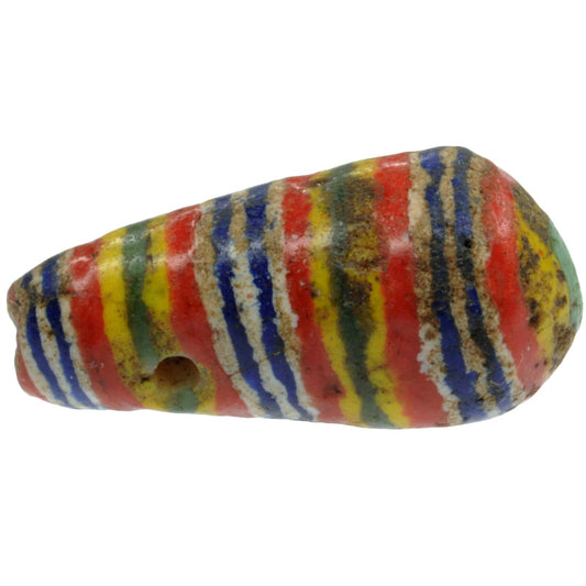 Grande perla commerciale in vetro africano Kiffa policromo antico SB-22432
