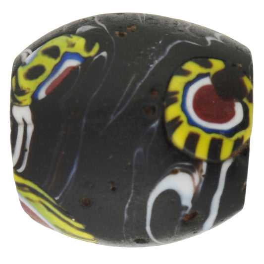 Antique Large Round Millefiori Venetian Mosaic Glass Trade Bead - 15Mm