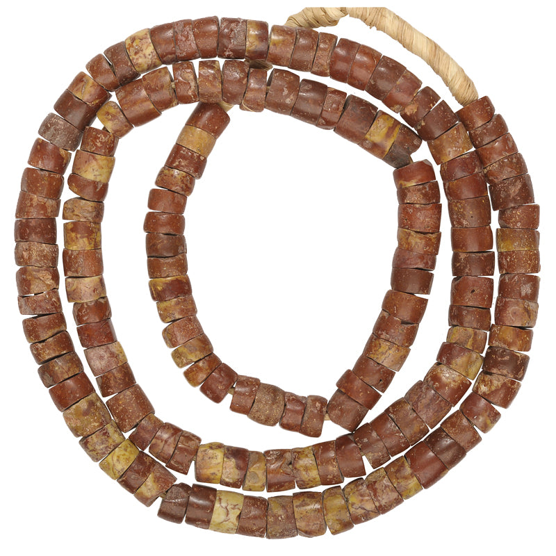 Mittlere Bauxit Afrikanische Handelsperlen - Ghana Tribal Stone Strang