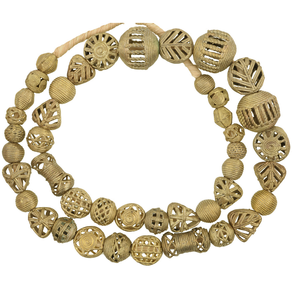 Unique African Brass Beads From Ghana - Handcrafted Lost Wax Technique