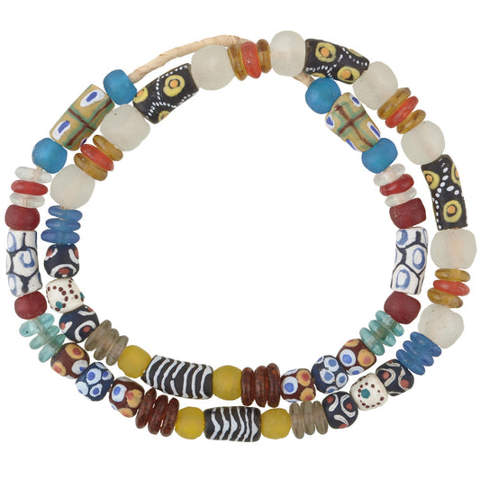 Afrikanische Perlen recyceltes Pulverglas Krobo handgemachter ethnischer Stammesschmuck Ghana SB-38410