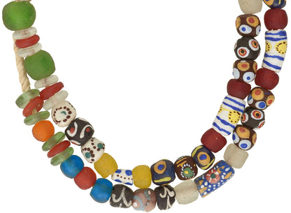 African trade beads new Krobo Fancy handmade powderglass beads Ghana West Africa SB-34361