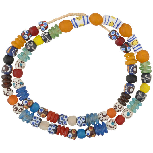 Afrikanische Perlen aus recyceltem Glaspulver Krobo handgefertigter zeremonieller ethnischer Schmuck SB-38343