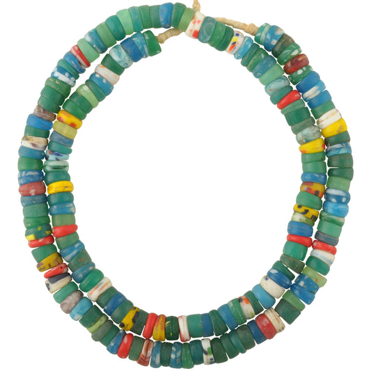 African trade beads old Bohemian Czech molded glass mixed strand Africa Ghana SB-38323