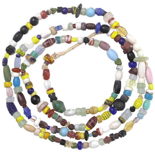 Nice Old Mix Strand μικρού μεγέθους Bohemian/Czech Glass Beads African Trade SB-25970