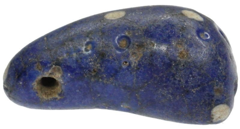 Rare Large Blue Kiffa Glass Trade Bead - Mauritania, Africa - zoomed-in detail