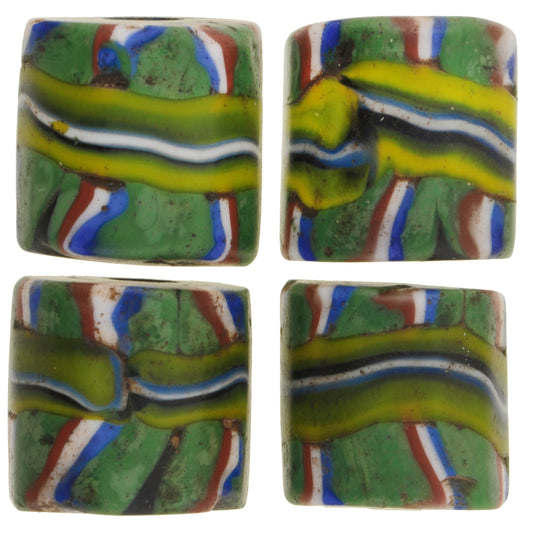 Rare Antique Banded Millefiori Venetian Mosaic Glass Trade Beads