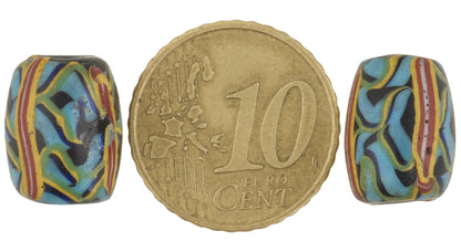 Rare Antique Fancy Venetian Lampwork Glass Trade Beads Pair - alternate view