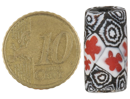 Rara cuenta antigua de mosaico veneciano de vidrio Millefiori, 21 x 10 mm - vista alternativa