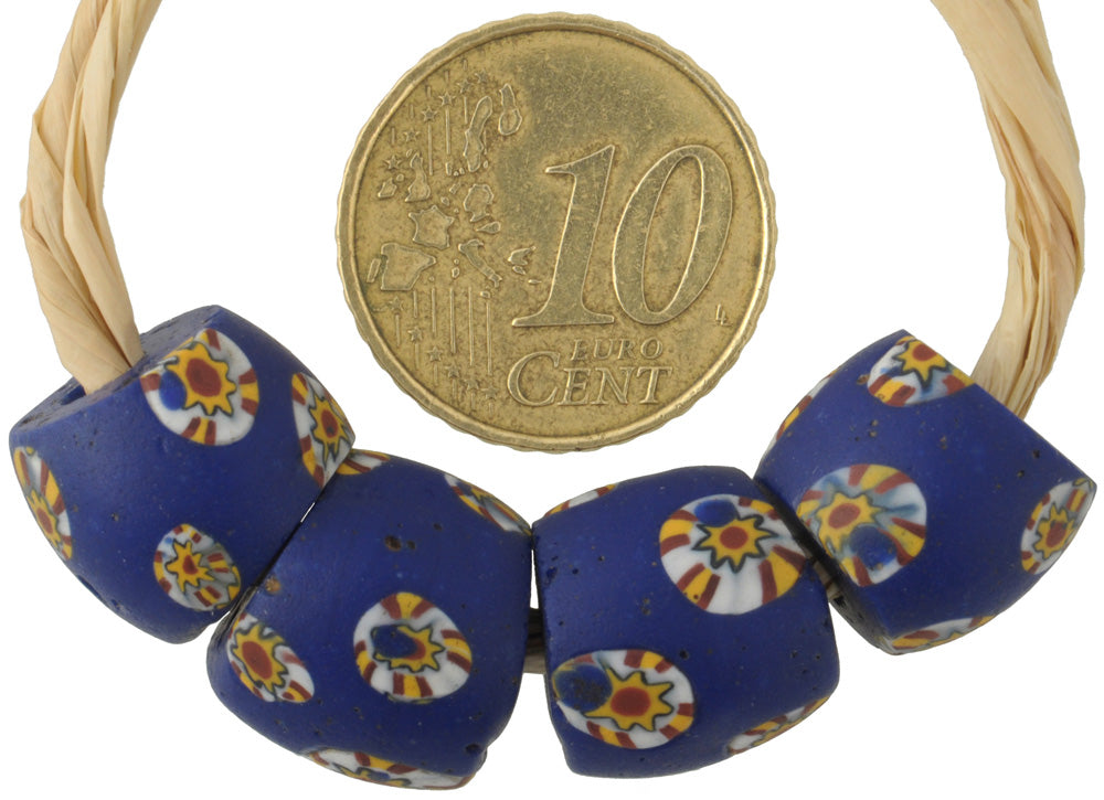 Seltene antike venezianische Millefiori-Mosaik-Handelsperlen, 13 mm afrikanische Perlen - alternative Ansicht