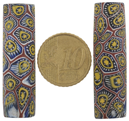 Rare Large Antique Millefiori Venetian Mosaic Glass Trade Beads - alternate view