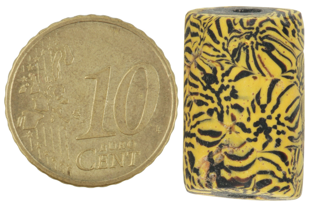 Rare Antique Large Millefiori Mosaic Glass Trade Bead - 21X13Mm - alternate view