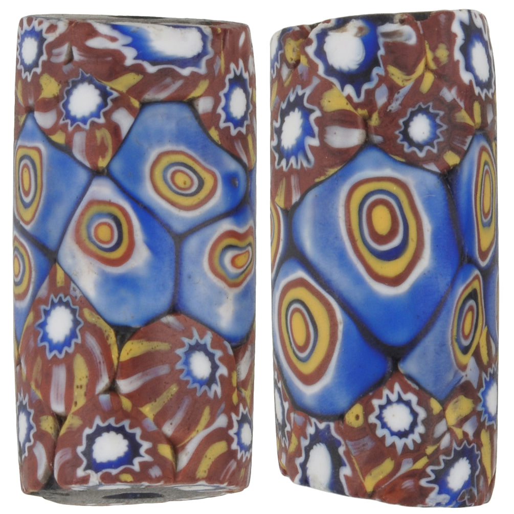 Antike große Millefiori Mosaik Glas Handelsperlen - Afrikanischer Handel