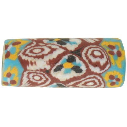 Seltene antike venezianische Millefiori-Mosaik-Glas-Handelsperle, 21 x 9 mm